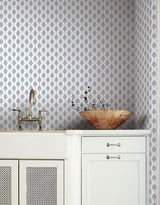 Wallpaper French Scallop Wallpaper // Blue
