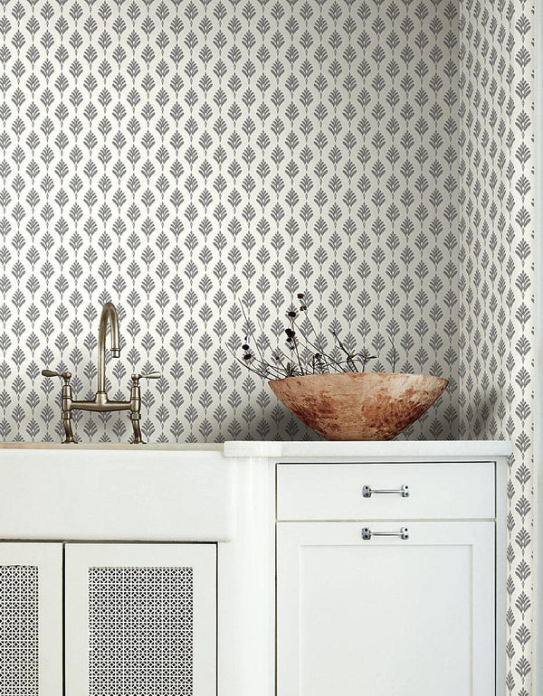 Wallpaper French Scallop Wallpaper // Grey
