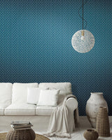 Wallpaper Fretwork Wallpaper // Blue