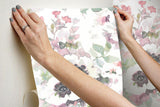 Wallpaper Garden Anemone Peel & Stick Wallpaper // Coral & Mint