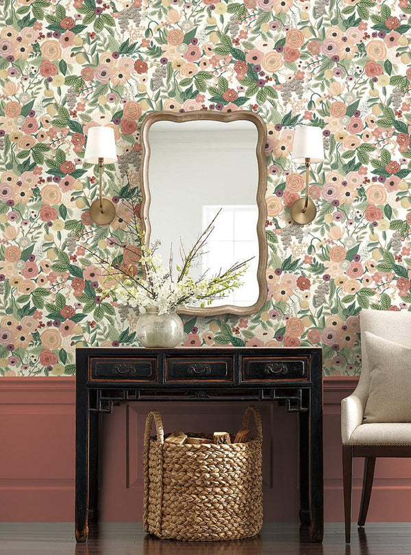 Wallpaper Garden Party Peel & Stick Wallpaper // Burgundy
