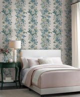 Wallpaper Garden Party Trellis Wallpaper // White & Blue