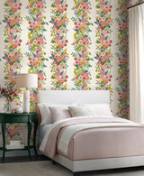 Wallpaper Garden Party Trellis Wallpaper // White & Dark Pink