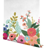Wallpaper Garden Party Wall Mural // Cream & Bright Pink