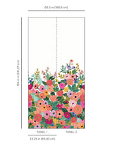 Wallpaper Garden Party Wall Mural // Cream & Bright Pink