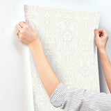 Wallpaper Gatsby Damask Peel & Stick Wallpaper // Beige