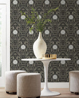 Wallpaper Gatsby Damask Wallpaper // Black