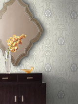 Wallpaper Gatsby Damask Wallpaper // Grey