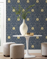 Wallpaper Gatsby Damask Wallpaper // Navy