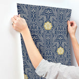 Wallpaper Gatsby Damask Wallpaper // Navy