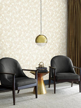 Wallpaper Gingko Toss Wallpaper // Gold