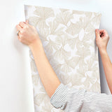 Wallpaper Gingko Toss Wallpaper // Gold