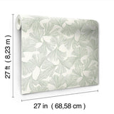 Wallpaper Gingko Toss Wallpaper // Green