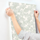 Wallpaper Gingko Toss Wallpaper // Green
