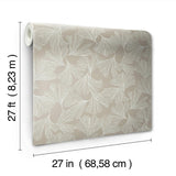 Wallpaper Ginkgo Toss Wallpaper // Silver