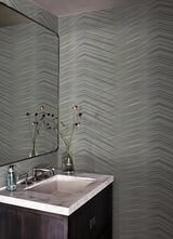 Wallpaper Glistening Chevron Wallpaper // Charcoal