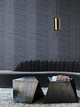 Wallpaper Glistening Chevron Wallpaper // Navy