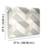 Wallpaper Graphic Geo Blocks Wallpaper // White & Cream