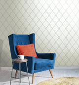 Wallpaper Graphic Trellis Wallpaper // White & Soft Grey