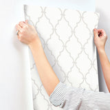 Wallpaper Graphic Trellis Wallpaper // White & Soft Grey