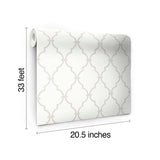 Wallpaper Graphic Trellis Wallpaper // White & Soft Grey