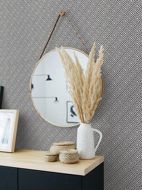 Wallpaper Grecian Geometric Wallpaper // Black