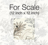 Wallpaper Handpainted Songbird Wallpaper // Grey