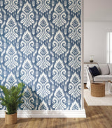 Wallpaper Hawthorne Ikat Peel & Stick Wallpaper // Blue