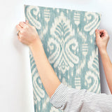 Wallpaper Hawthorne Ikat Wallpaper // Aqua