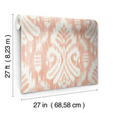 Wallpaper Hawthorne Ikat Wallpaper // Coral