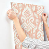Wallpaper Hawthorne Ikat Wallpaper // Coral