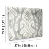 Wallpaper Hawthorne Ikat Wallpaper // Grey