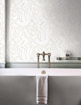 Wallpaper Head over Heels Peel & Stick Wallpaper // Gold Metallic