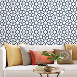 Wallpaper Hedgerow Trellis Peel & Stick Wallpaper // Navy