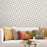 Wallpaper Hedgerow Trellis Peel & Stick Wallpaper // Taupe & Gold