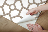 Wallpaper Hedgerow Trellis Peel & Stick Wallpaper // Taupe & Gold