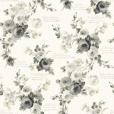 Wallpaper Heirloom Rose Wallpaper // Grey & White