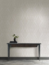 Wallpaper Heritage Damask Wallpaper // White & Beige