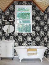 Wallpaper Heritage Rose Wallpaper // Black & Grey