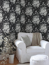 Wallpaper Heritage Rose Wallpaper // Black & Grey