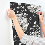 Wallpaper Heritage Rose Wallpaper // Black & Grey