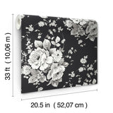 Wallpaper Heritage Rose Wallpaper // Black & Grey
