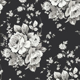 Wallpaper Heritage Rose Wallpaper // Black & Grey