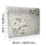 Wallpaper Heritage Rose Wallpaper // Taupe