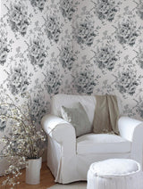 Wallpaper Heritage Rose Wallpaper // White & Black