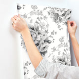 Wallpaper Heritage Rose Wallpaper // White & Black