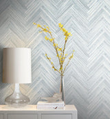 Wallpaper Hermosa Herringbone Peel & Stick Wallpaper // Blue