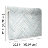 Wallpaper Hermosa Herringbone Peel & Stick Wallpaper // Blue