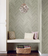 Wallpaper Hermosa Herringbone Peel & Stick Wallpaper // Brown