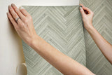 Wallpaper Hermosa Herringbone Peel & Stick Wallpaper // Brown